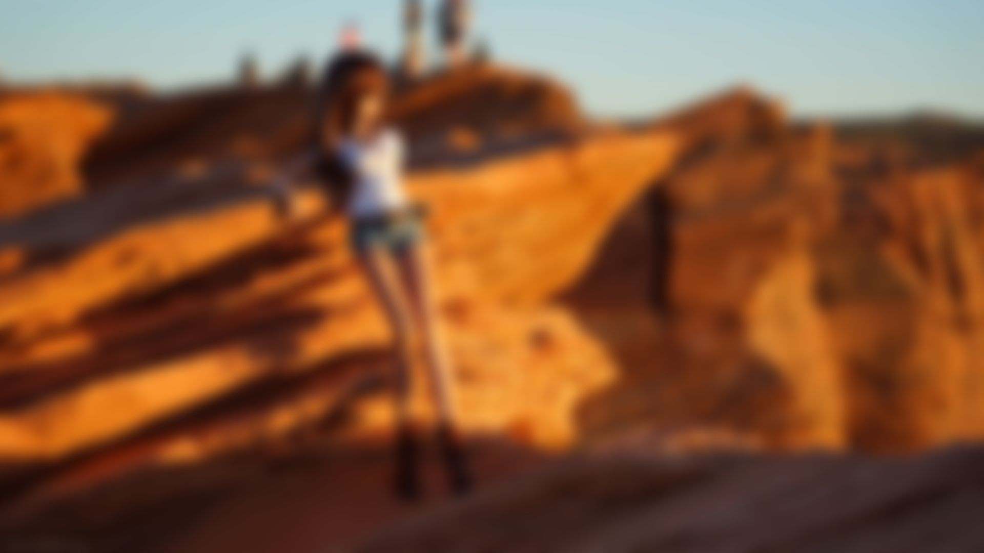 Ebony taking in the sunset at Horseshoe Bend Arizona